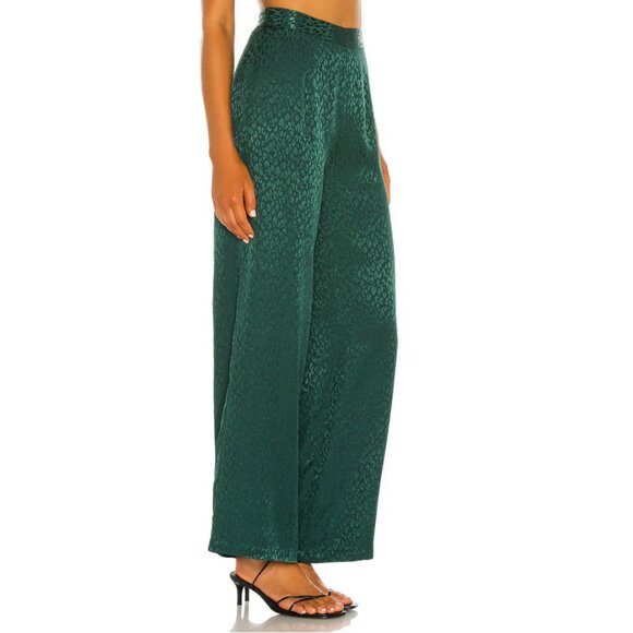 L*Space Harlow Pant In Ultramarine Emerald Green Leopard Print Size 2 - Picture 4 of 11